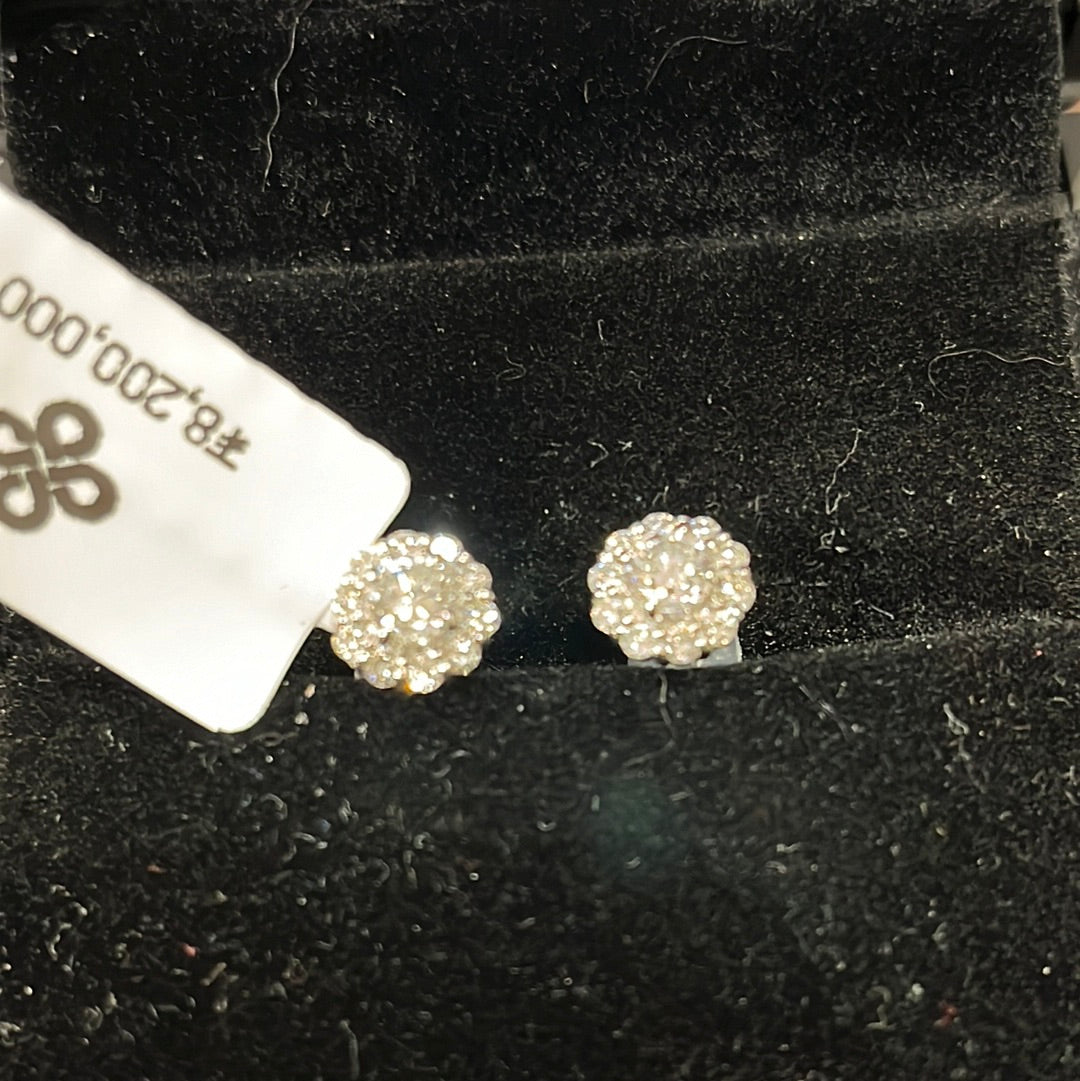 0.30ct Flower studs - PT900 - 1ctw G/SI1 - Natural diamond - 34270
