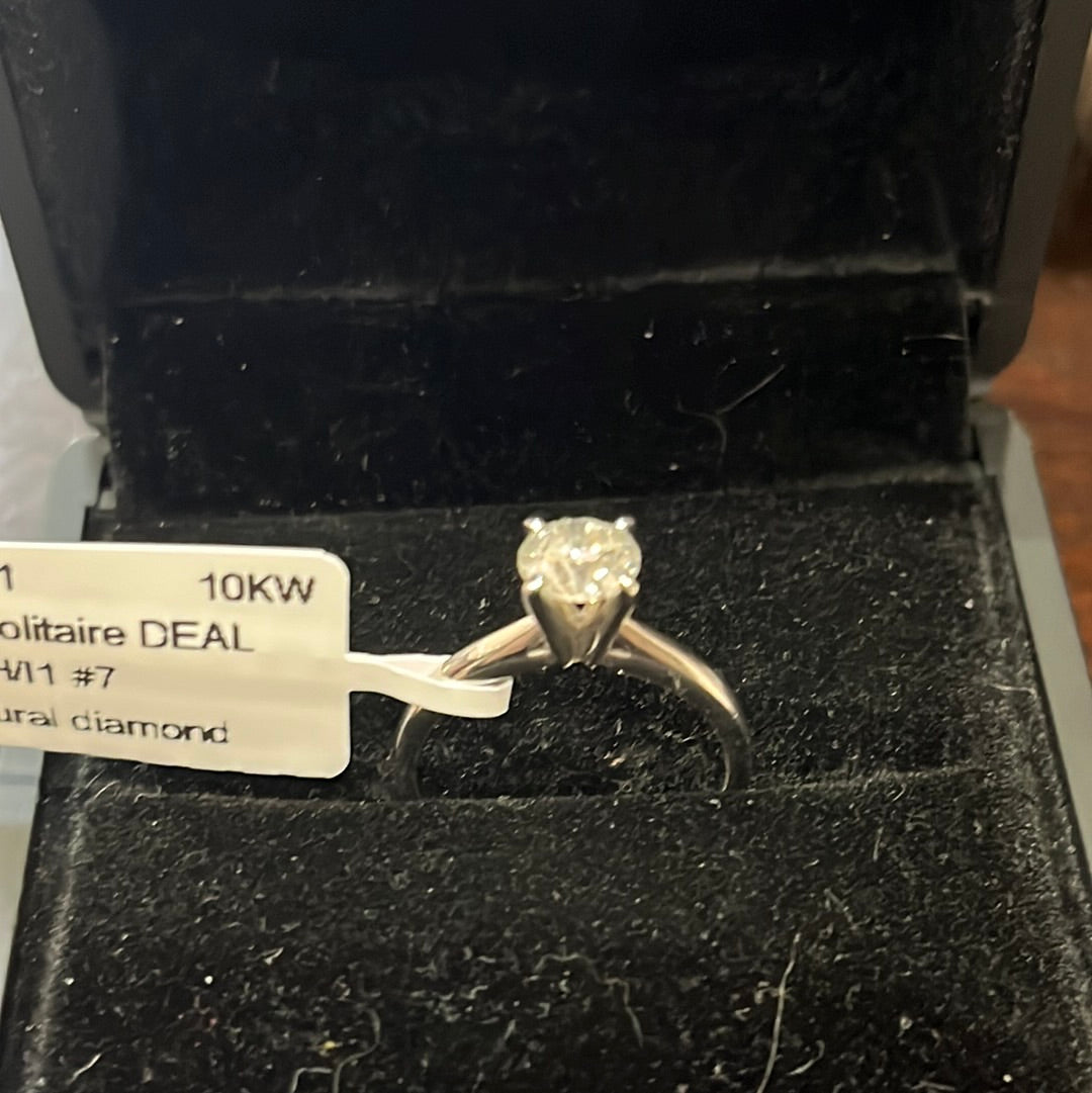 1ct solitaire DEAL - 10KW - 1ct H/I1 #7 - Natural diamond - 34451