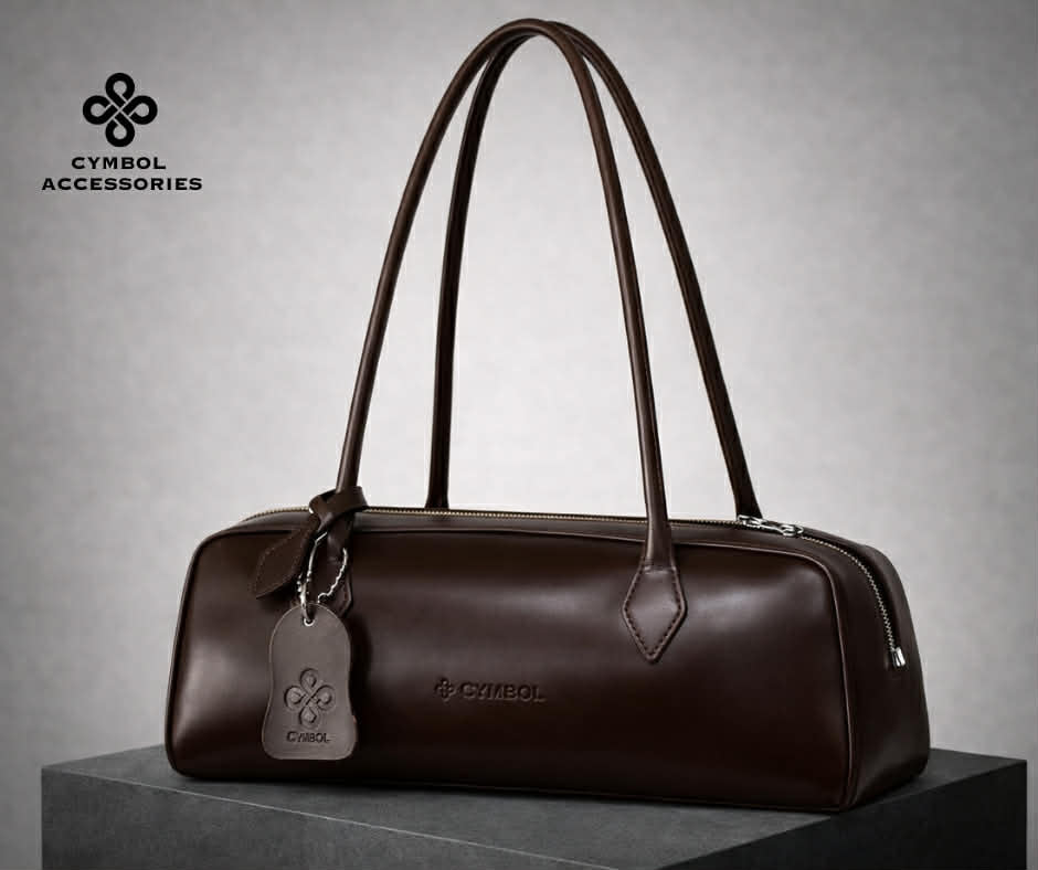 Full Grain Leather Bag Brown Glossy - 26159