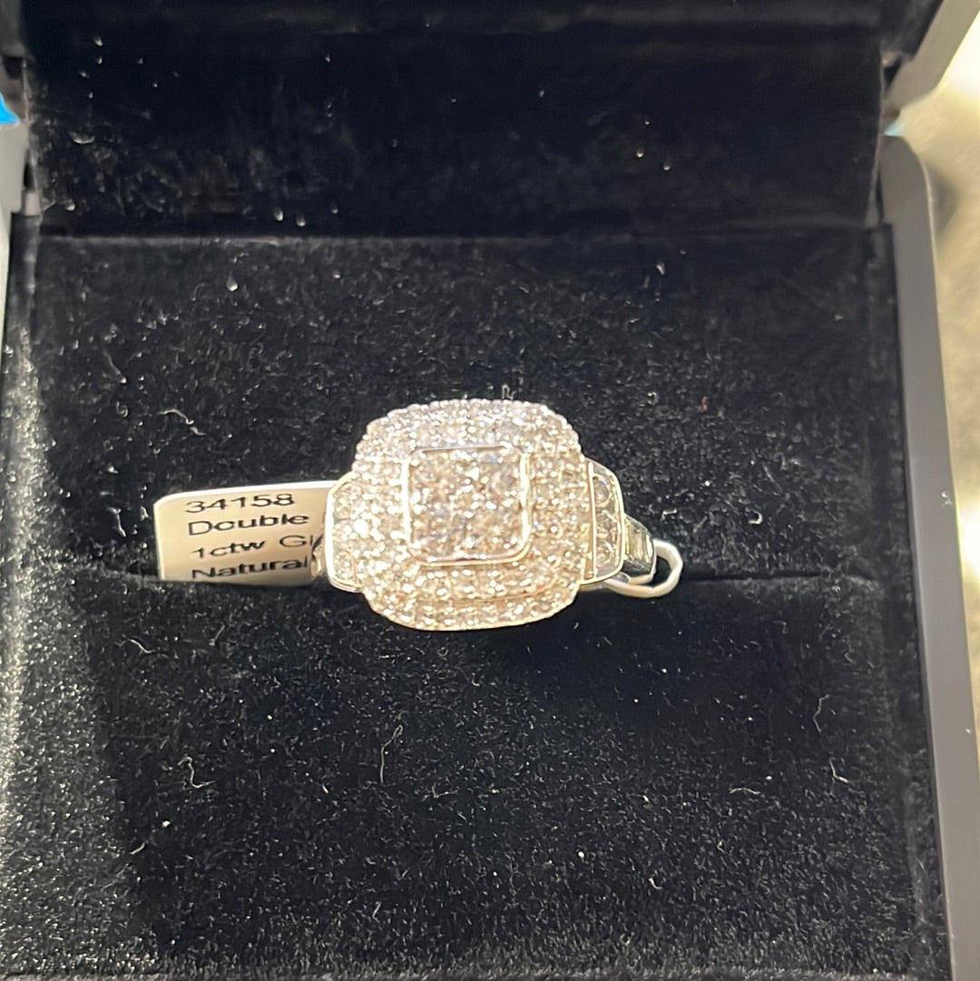 Double halo - 10KW - 1ctw GH/I2 #7 - Natural diamond - 34158