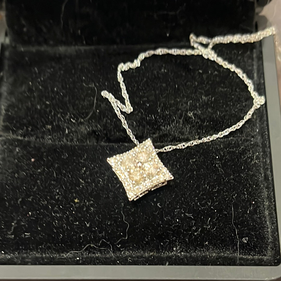 Quad necklace - 10KW - 0.50ctw I/SI2 - Natural diamond - 34352