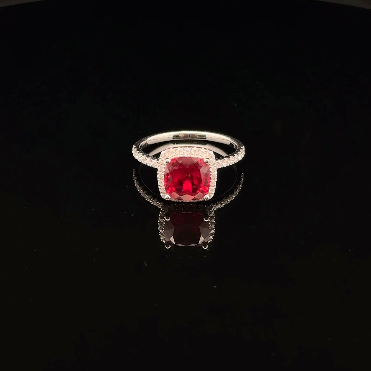 Ruby Cushion 3 - 14k white gold - 13061