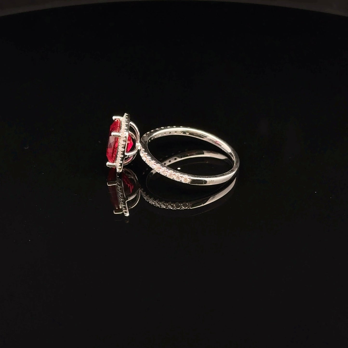 Ruby Cushion 3 - 14k white gold - 13061