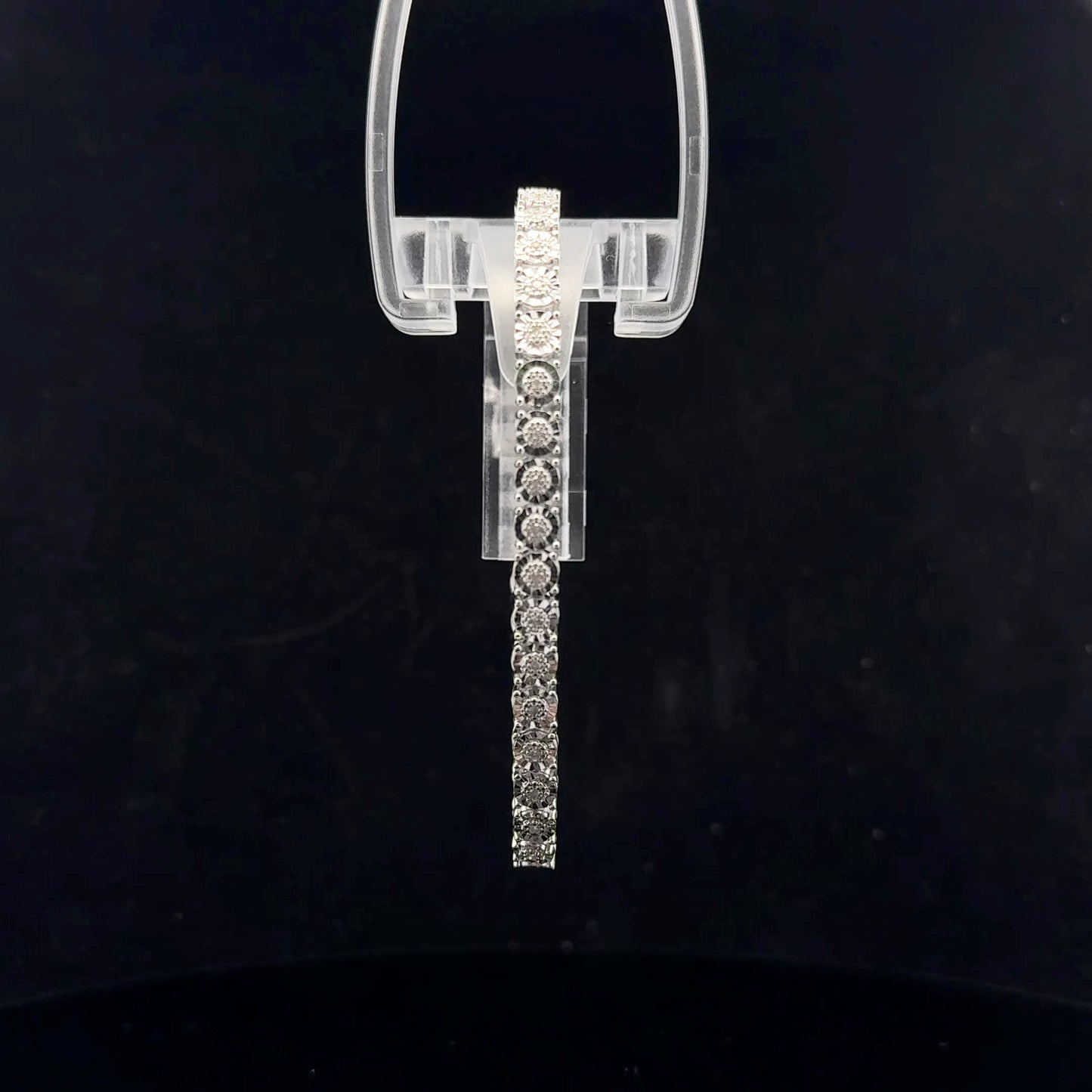 Flower Illusion Bracelet 0.50ctw. 19cm - S925 - Natural Diamond
