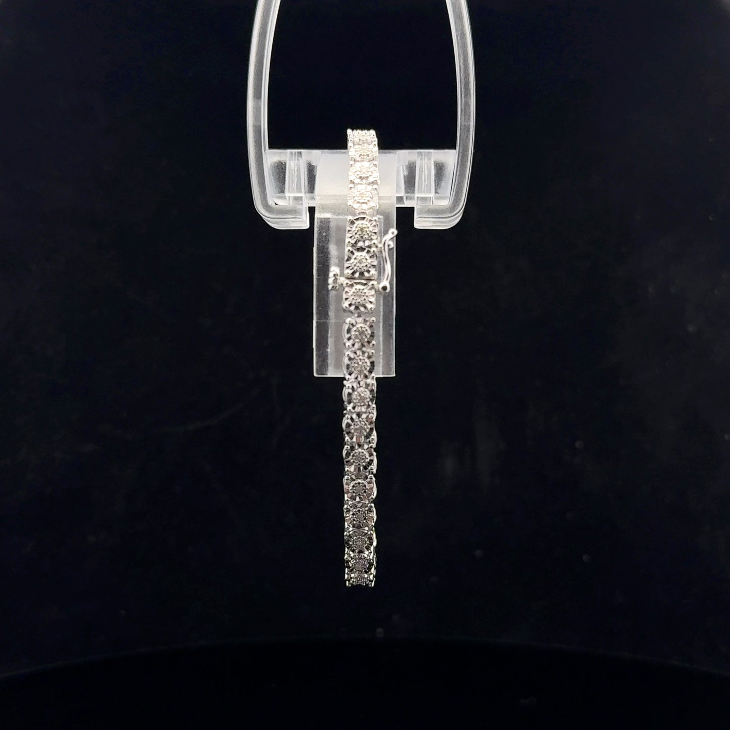 Flower Illusion Bracelet 0.50ctw. 19cm - S925 - Natural Diamond