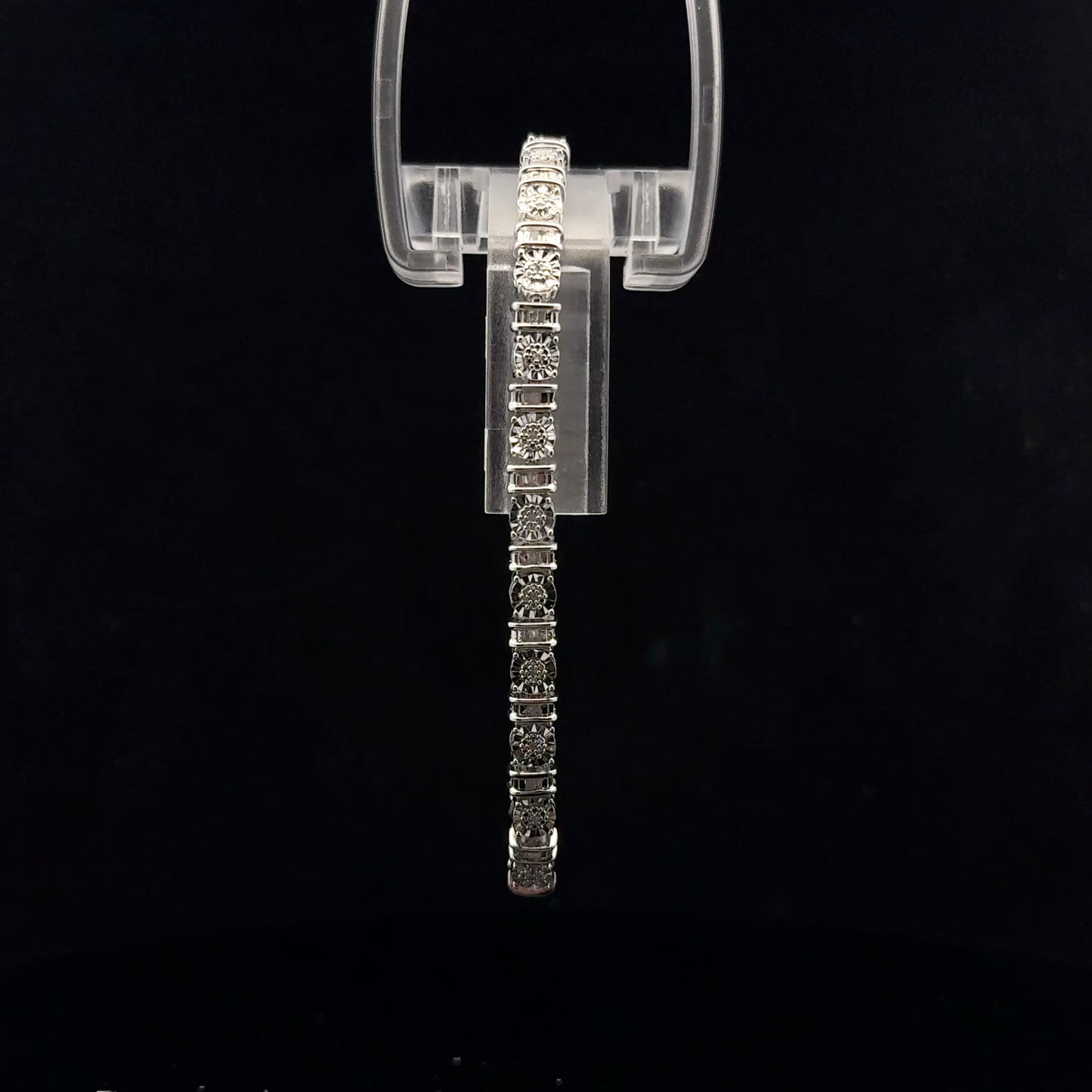 Baguette Illusion Bracelet 0.50ctw. 19cm - S925 - Natural Diamond