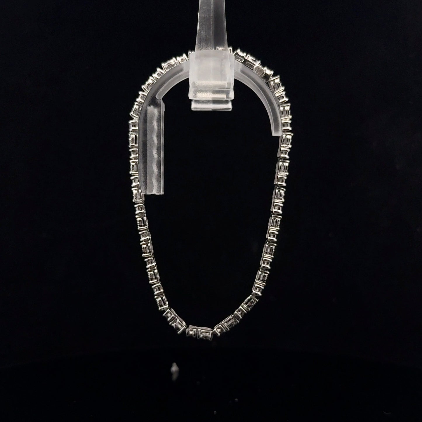 Baguette Illusion Bracelet 0.50ctw. 19cm - S925 - Natural Diamond
