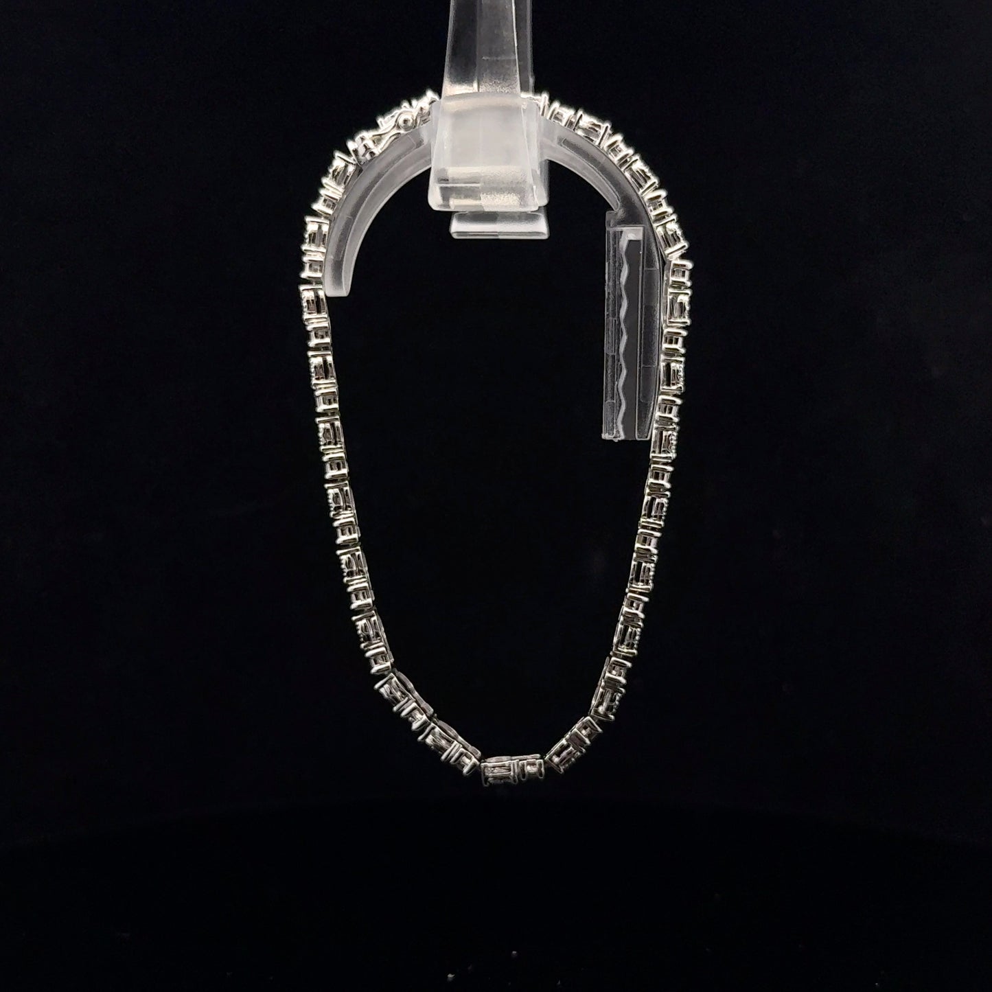 Baguette Illusion Bracelet 0.50ctw. 19cm - S925 - Natural Diamond