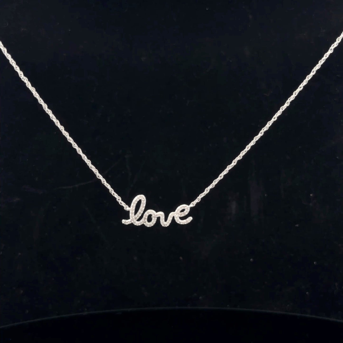 Love Necklace 0.18ctw. H/I1 43cm - 14KW - Natural Diamond