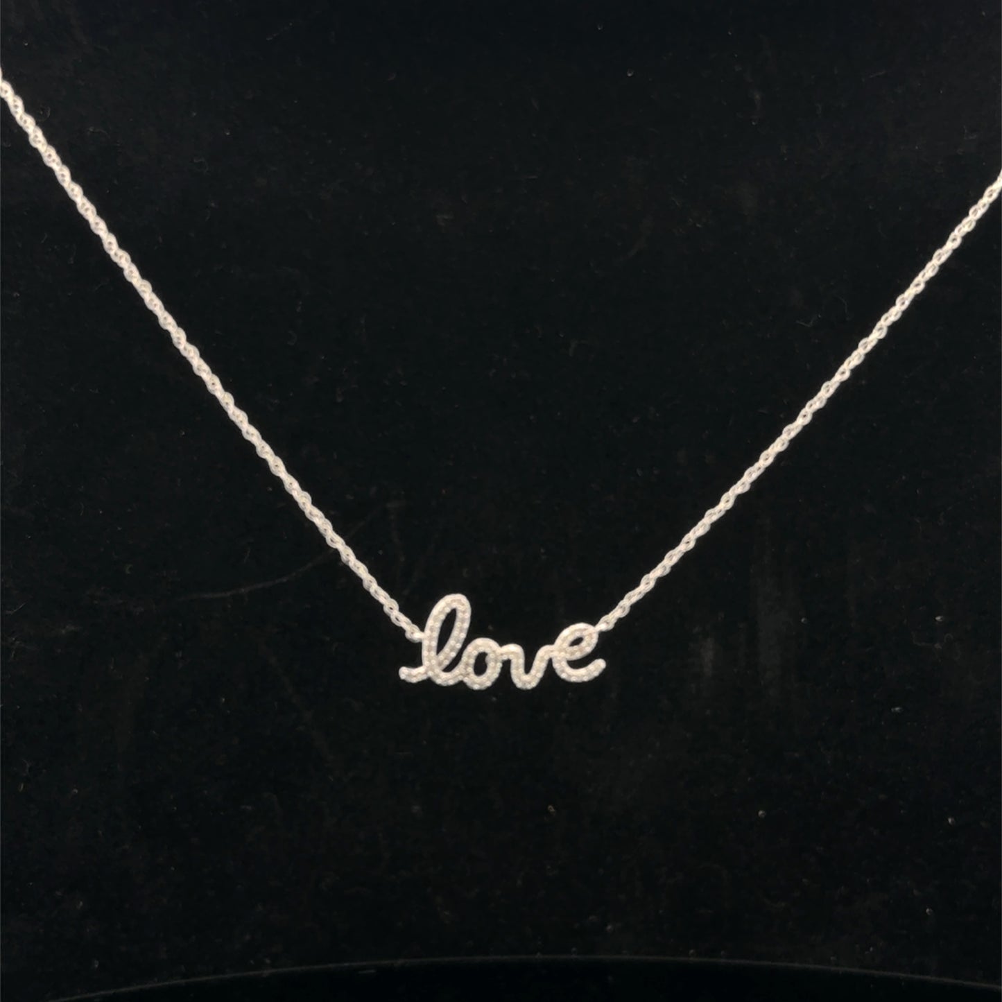 Love Necklace 0.18ctw. H/I1 43cm - 14KW - Natural Diamond
