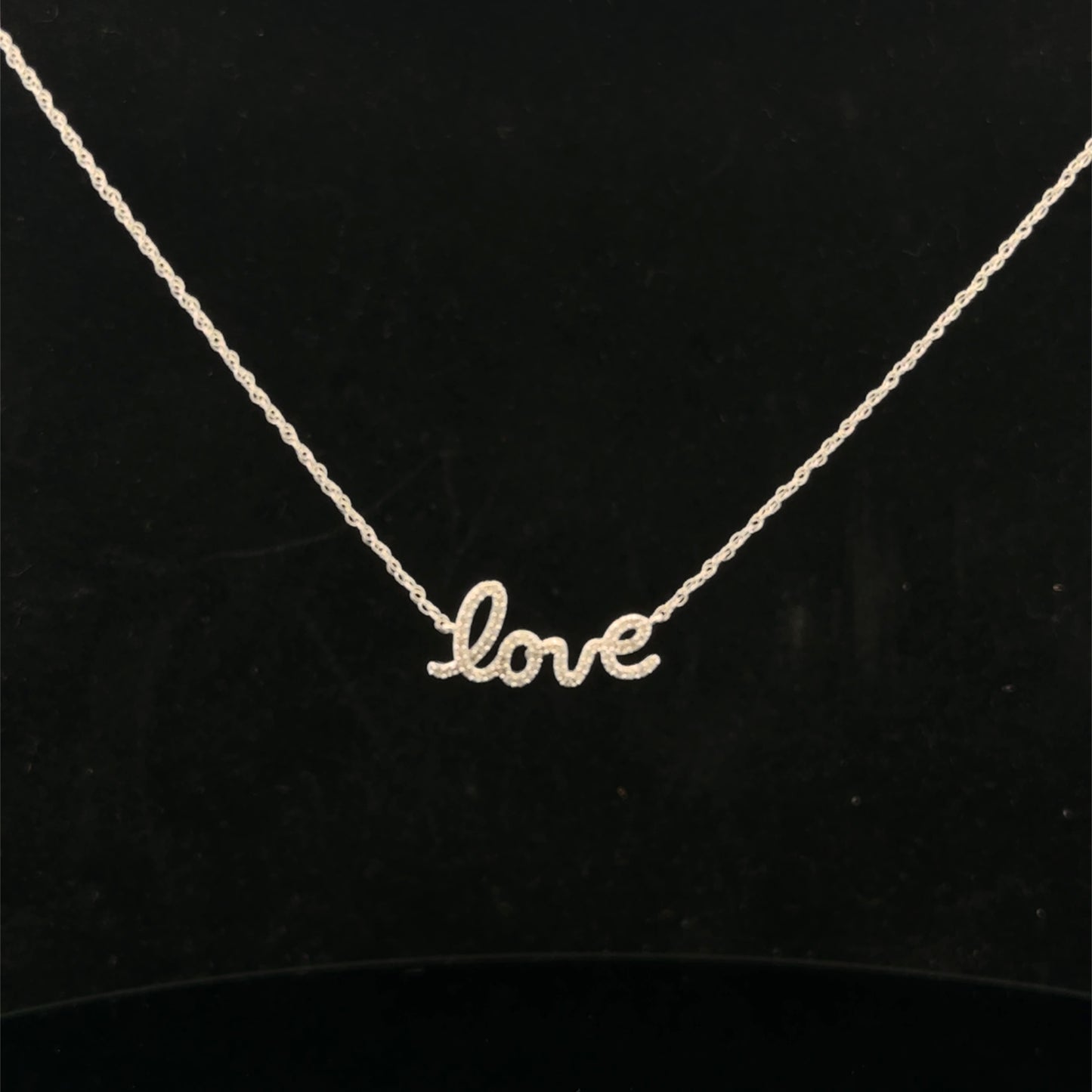 Love Necklace 0.18ctw. H/I1 43cm - 14KW - Natural Diamond
