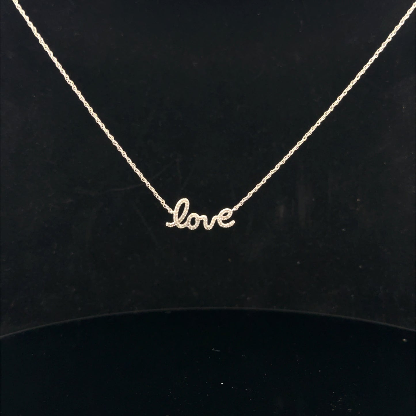Love Necklace 0.18ctw. H/I1 43cm - 14KW - Natural Diamond