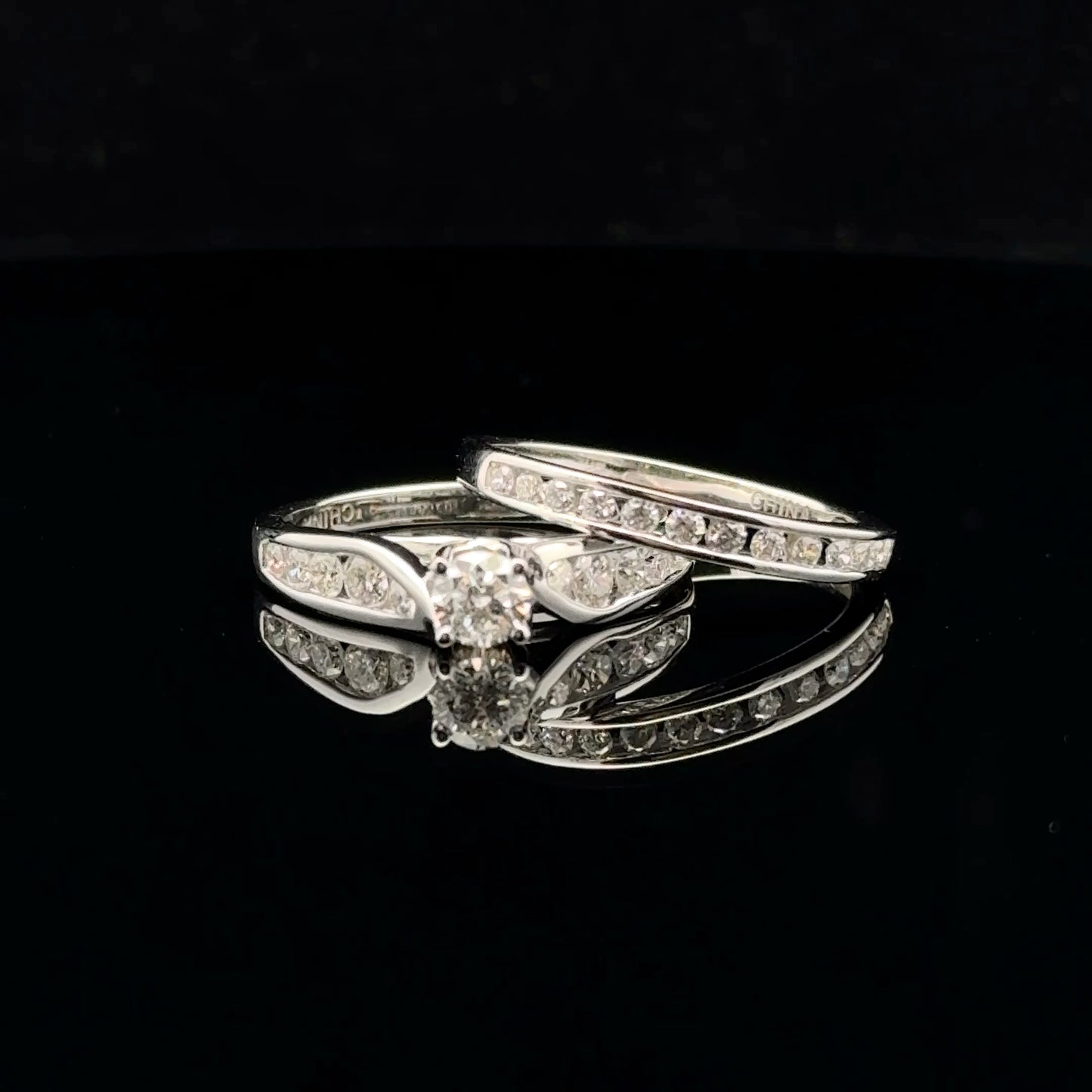 Chanel bridal set 1ctw. 0.33ct. F/SI2 - 14KW - Natural Diamond