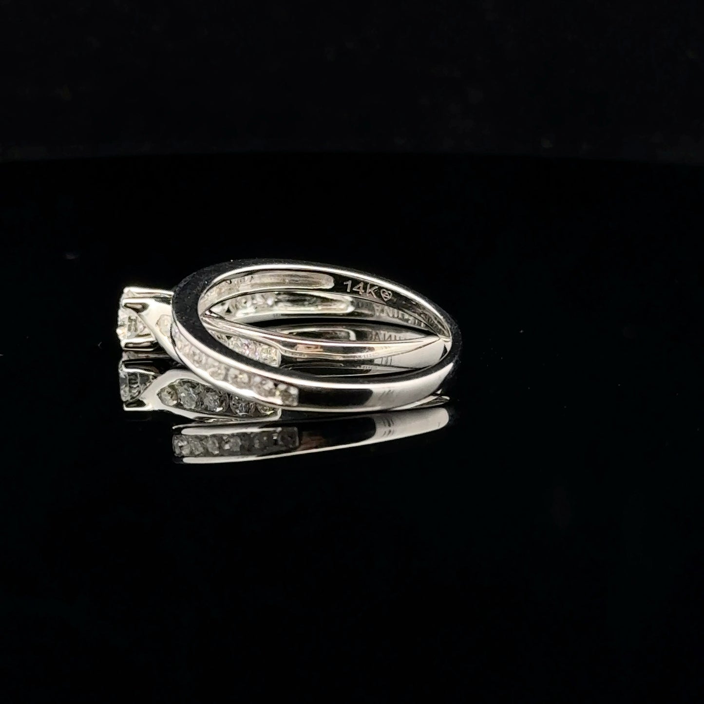 Chanel bridal set 1ctw. 0.33ct. F/SI2 - 14KW - Natural Diamond