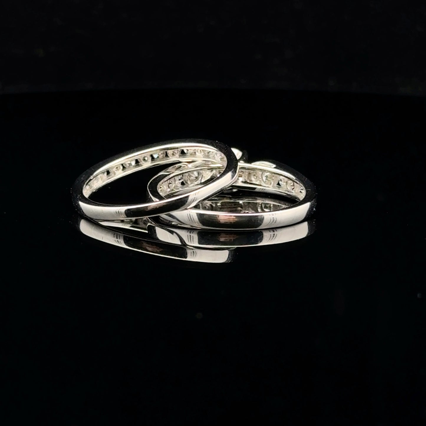 Chanel bridal set 1ctw. 0.33ct. F/SI2 - 14KW - Natural Diamond