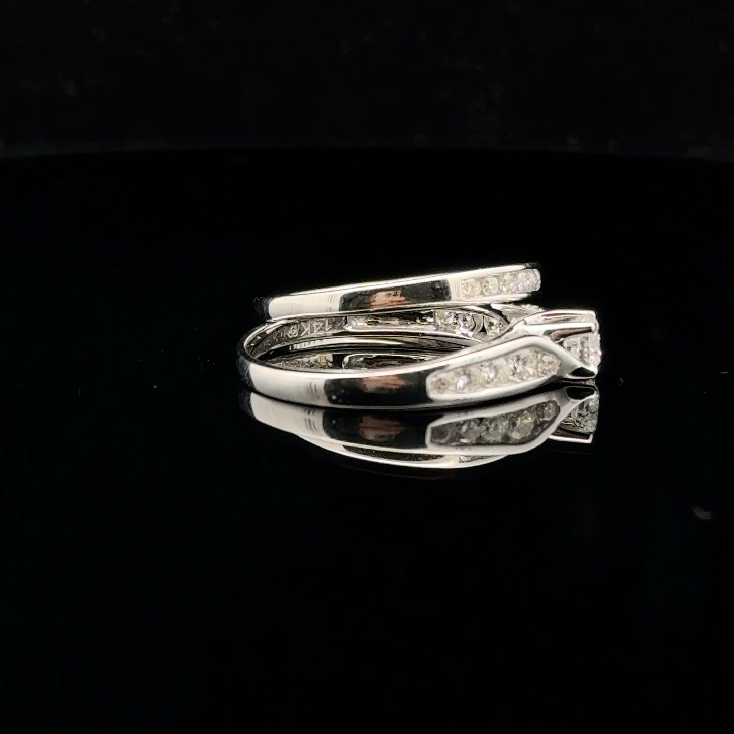 Chanel bridal set 1ctw. 0.33ct. F/SI2 - 14KW - Natural Diamond