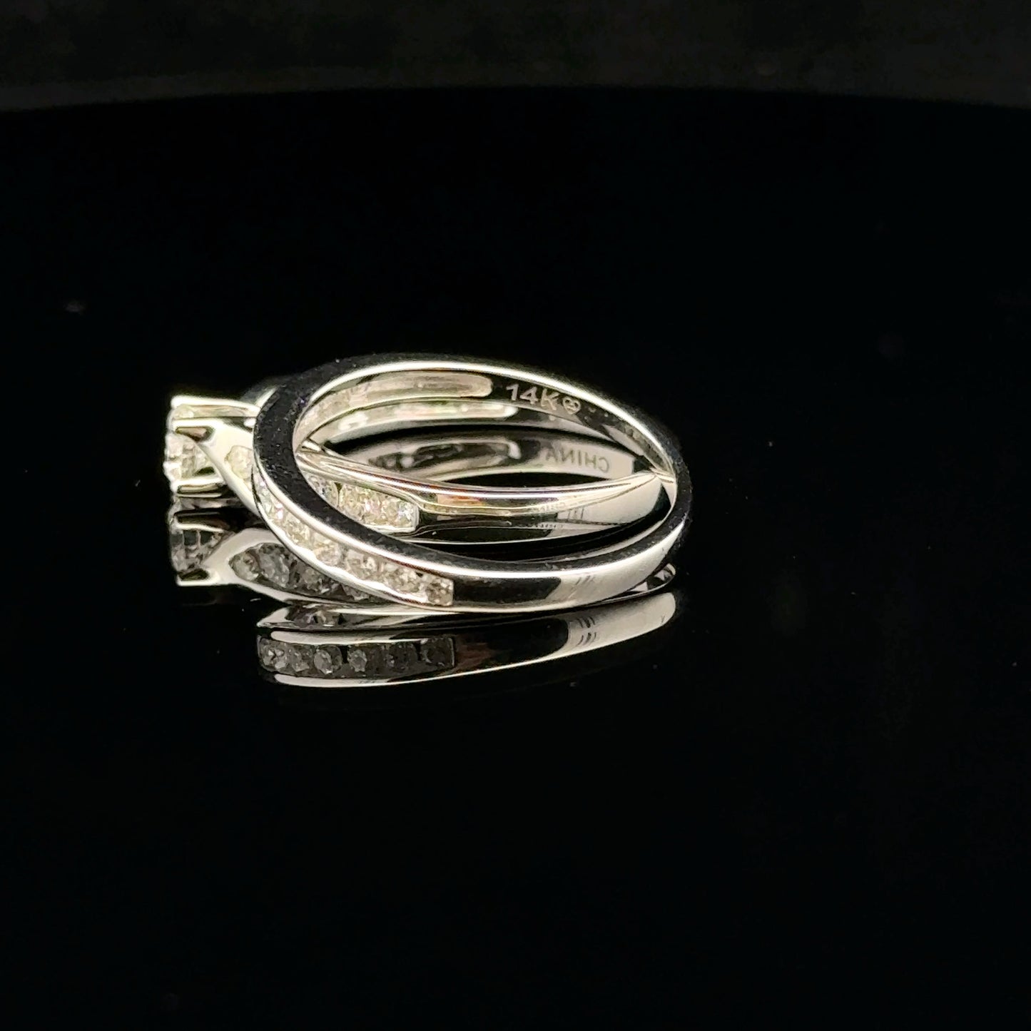 Chanel bridal set 1ctw. 0.33ct. F/SI2 - 14KW - Natural Diamond