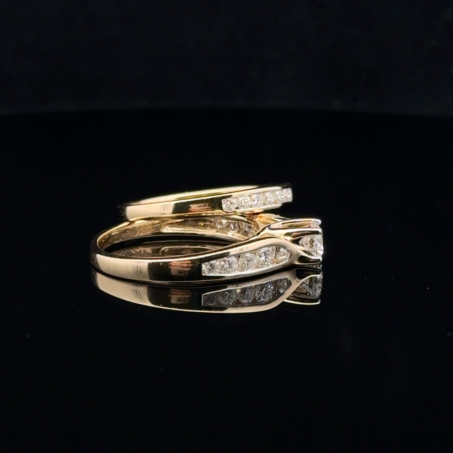 Chanel bridal set 1ctw. 0.33ct. F/SI2 - 14KY - Natural Diamond