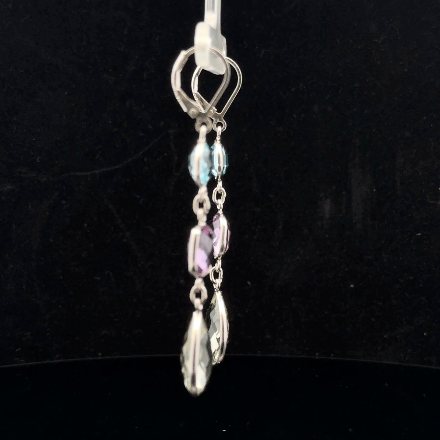 Drop Earring 19ctw. - 925S - Topaz,Amet,Pras - 51017