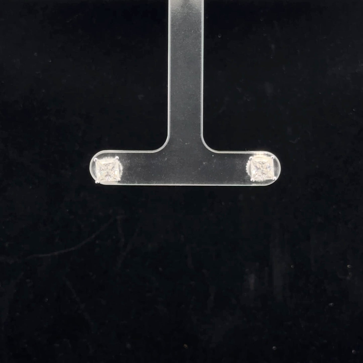 Princess Studs 1.0ctw. D/VVS1. - 925S - Moissanite