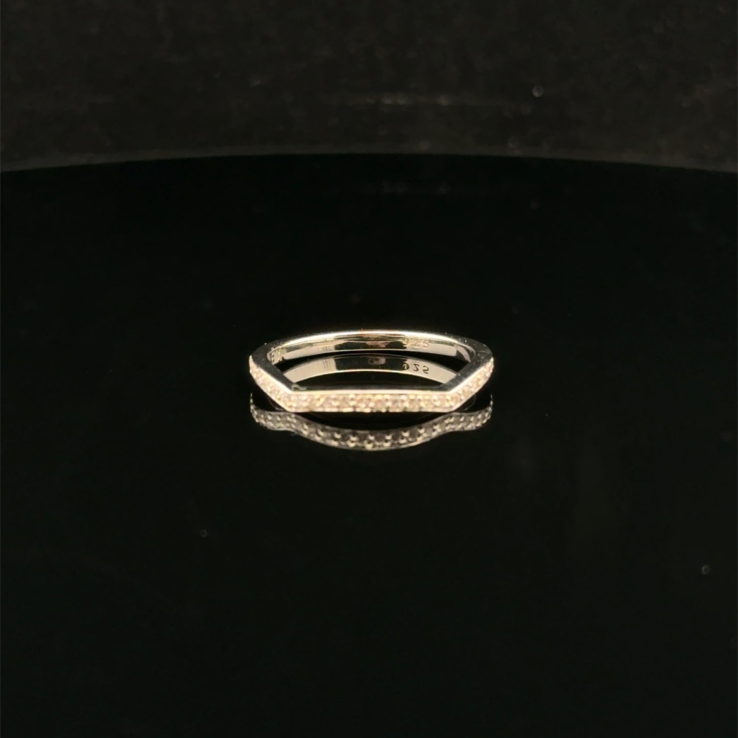 Curved band 0.20ctw. G/SI2 - 925S - Natural Diamond