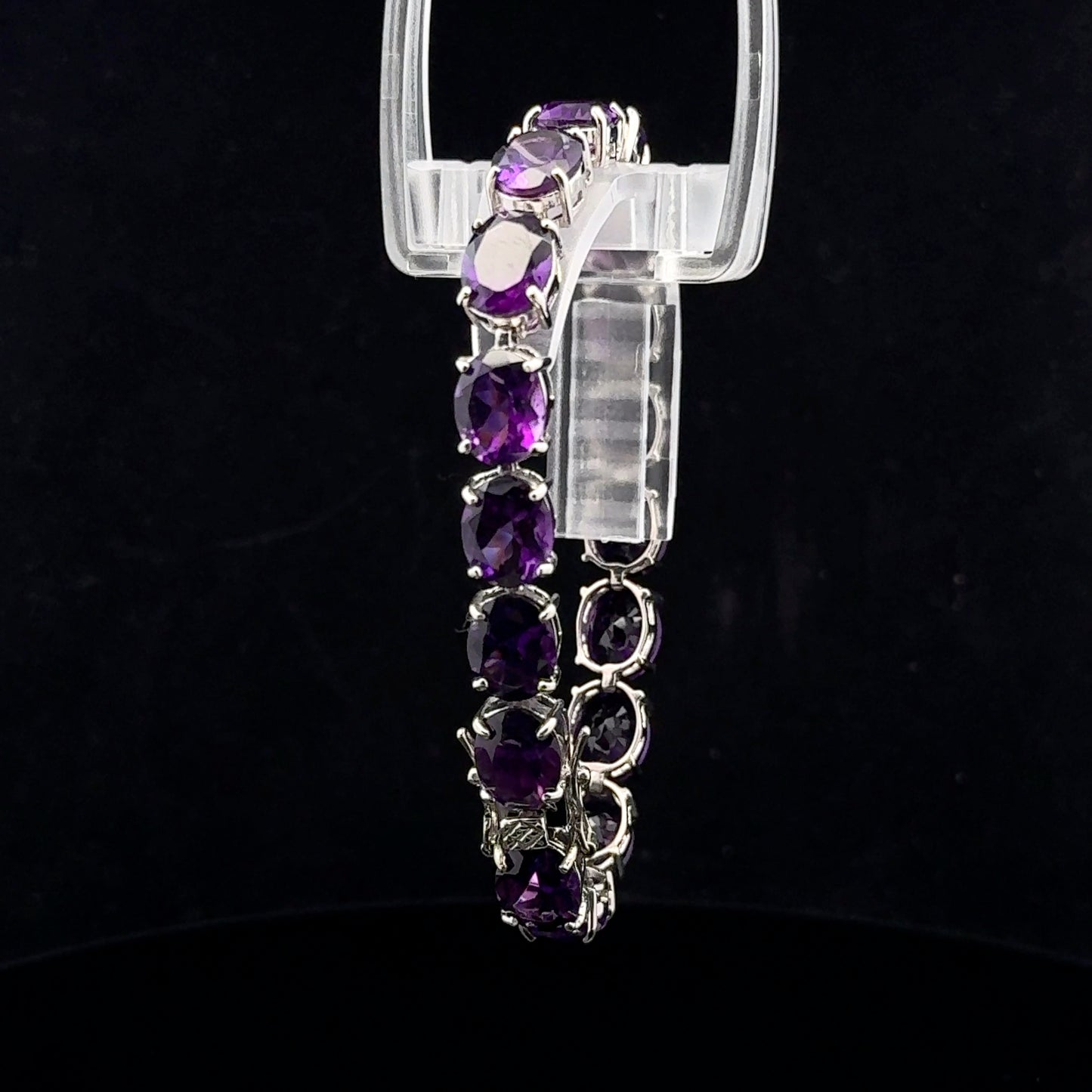 Bracelet 18cm 50ctw. 10x8mm - 925S - Amethyst