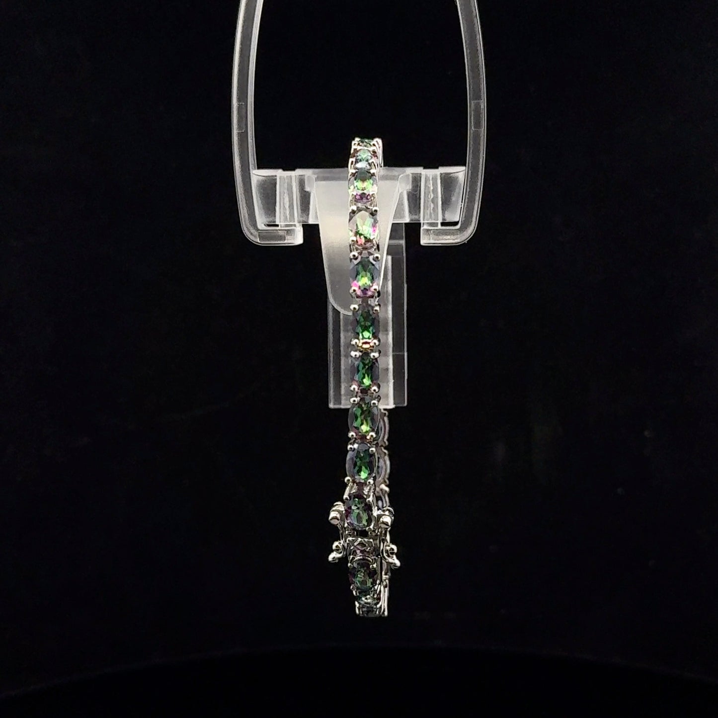 Tennis Bracelet 6x4mm Oval - 925S - Mystic Topaz