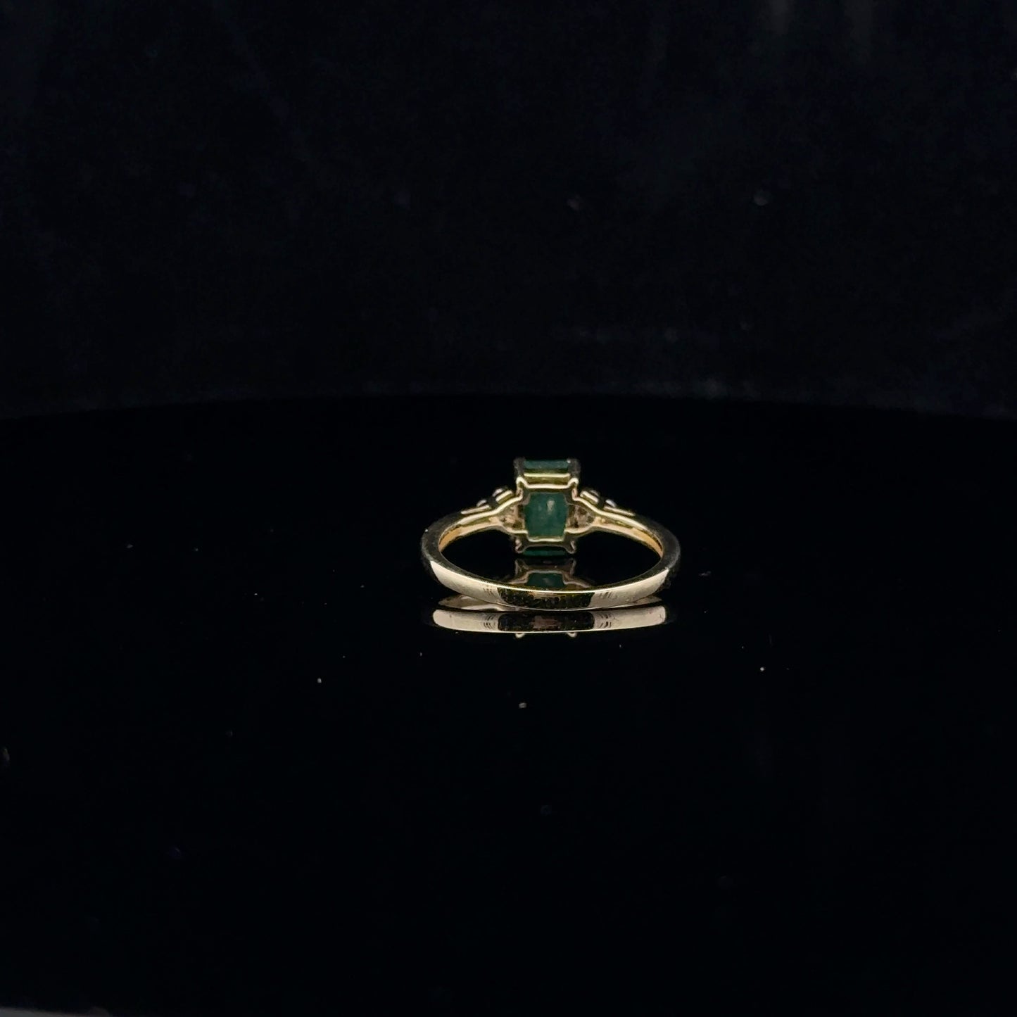 Three Stone 1ct. 0.08ct. - 10KY - Natural Emerald