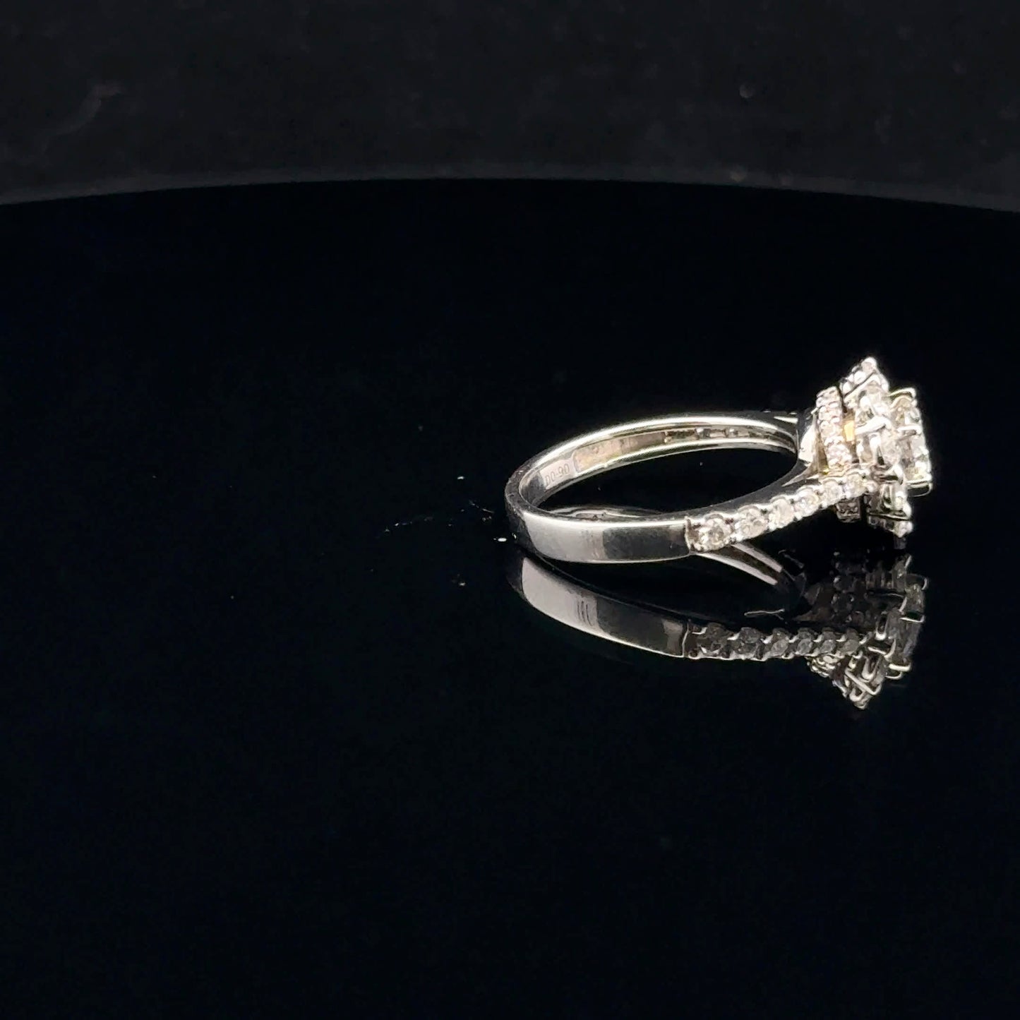 1.65ctw 0.75ct F/SI2 #7 Flower Halo - 14KW - Natural Diamond - 53061