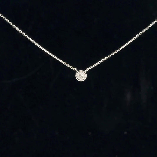0.11ct G/Si2 Bezel Solitaire - 14KW - Natural Diamond - 53140
