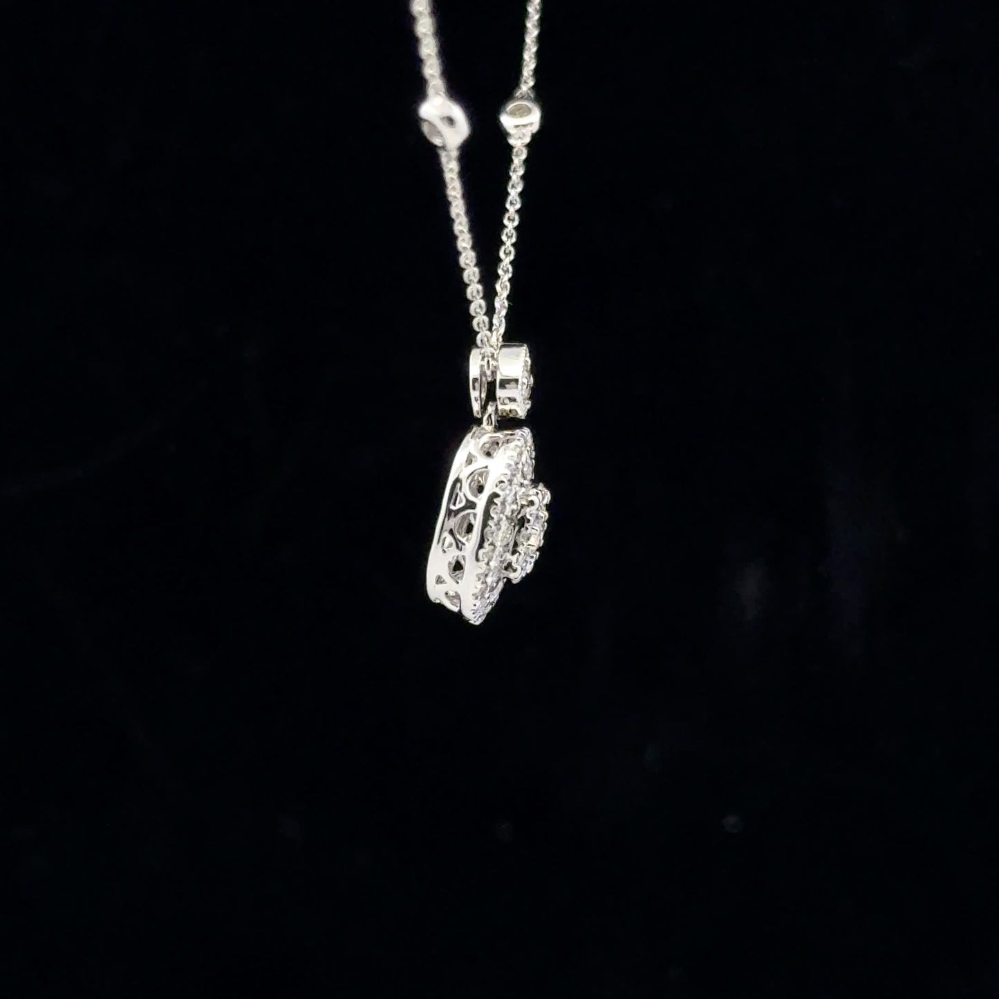 0.75ctw G/SI2 Oval Lane Pendant - 10KW - Natural Diamond - 53178