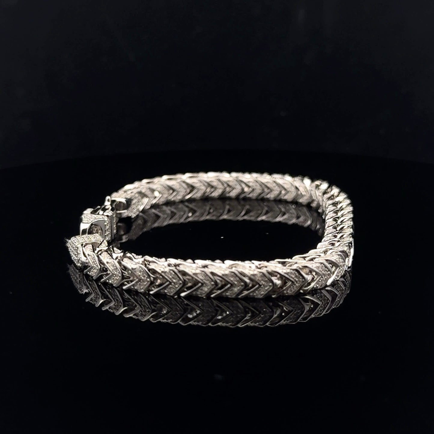 Snake chain bracelet 3.85ctw 6mm 8" - 925S - Moissanite - 53205