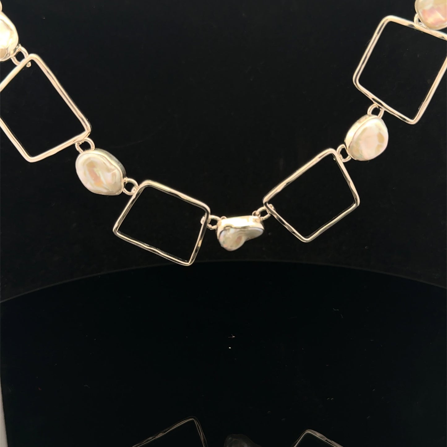 Square necklace Mediterranean Collection - 925S - Pearl - 53263