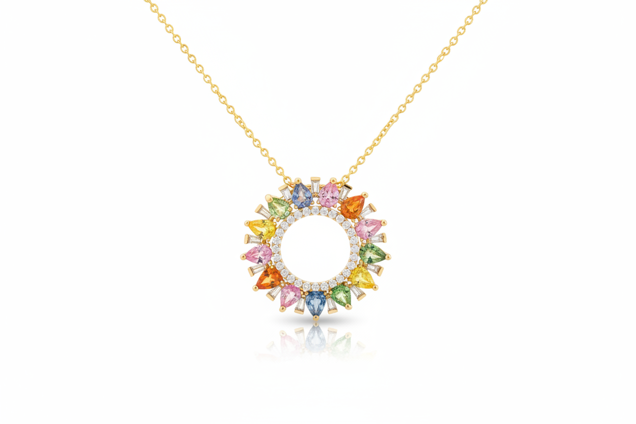 ATS1285 Pendant EFFY Watercolors - 14KY - Multi Stone - 53313