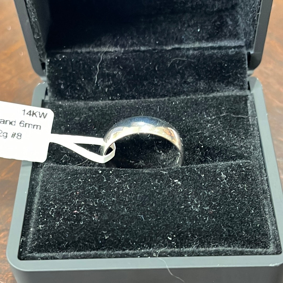 Wedding band 6mm - 14KW - Comfort 5.2g #8 - White gold - 34253