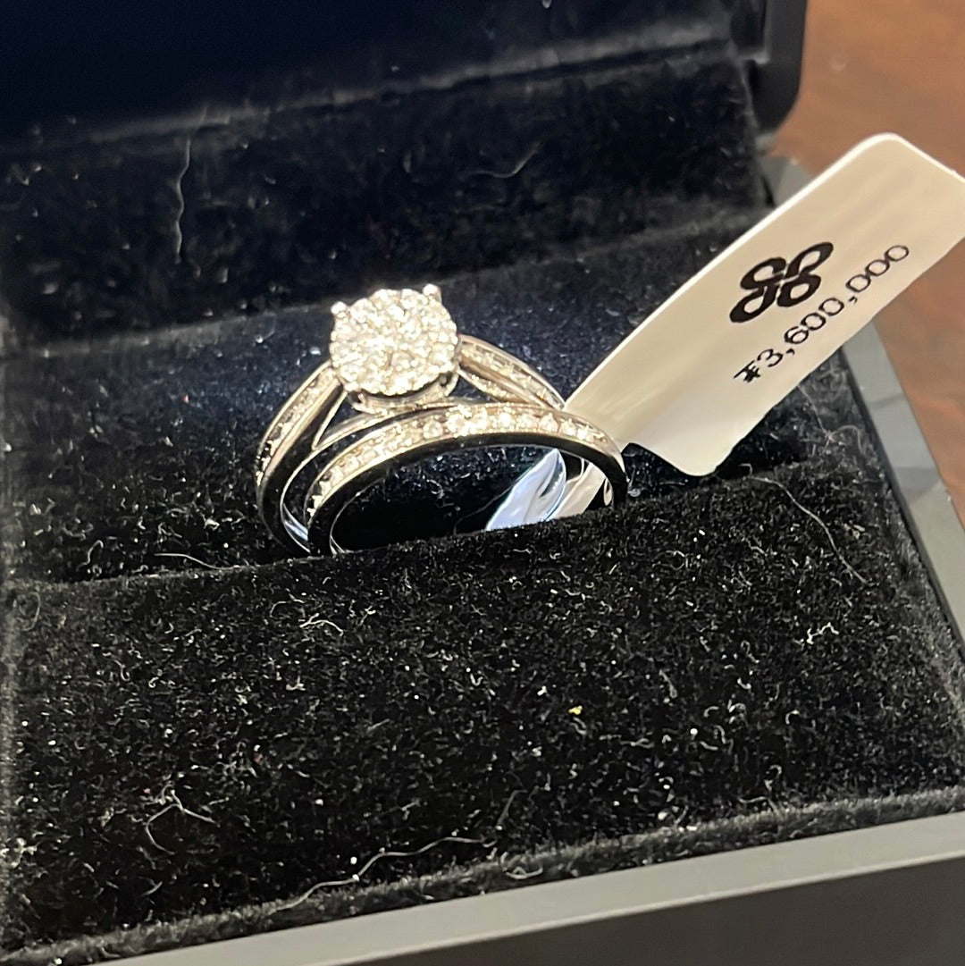 Bridal set - 10KW - 0.33ctw H/I1 #7 - Natural diamond - 34273