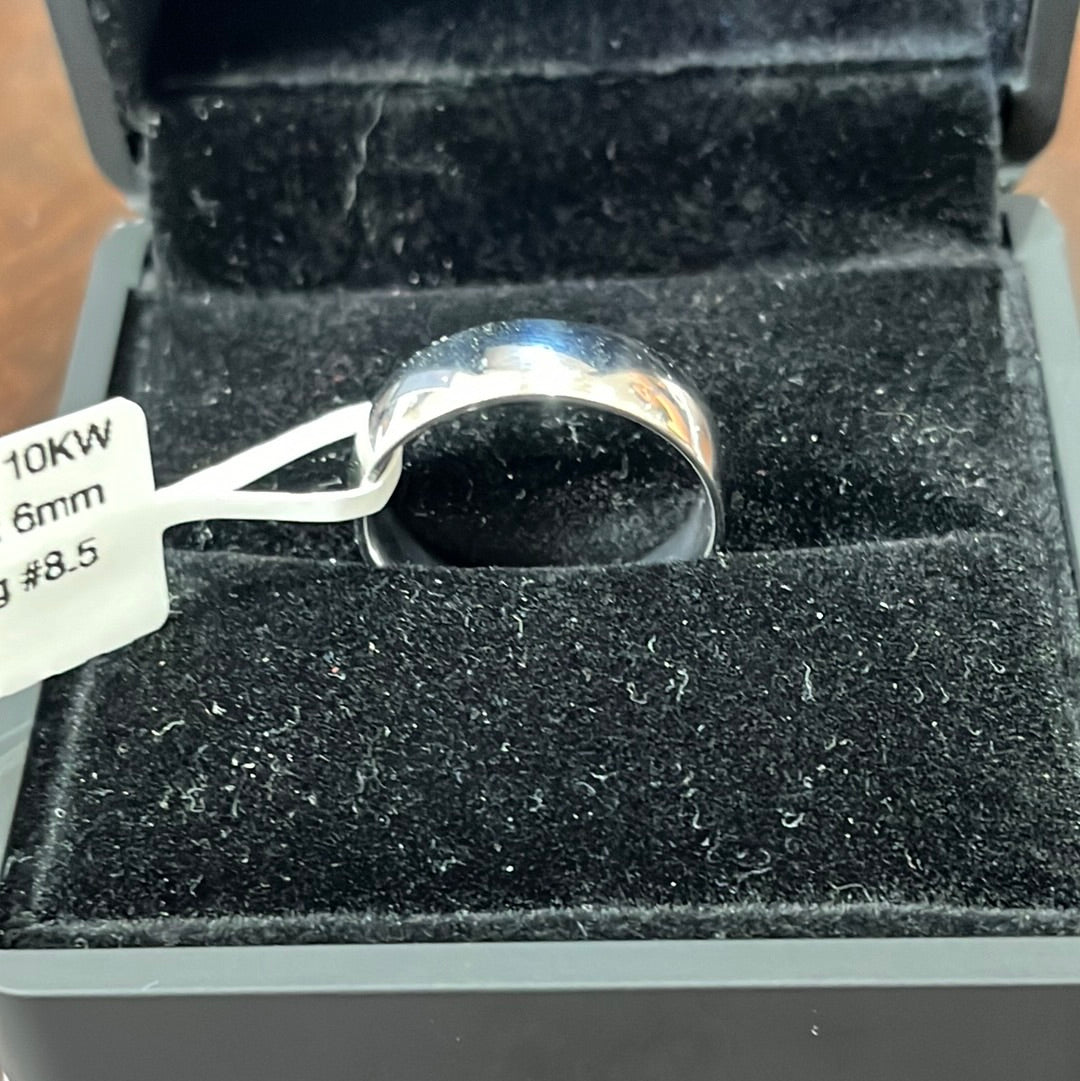 Wedding band 6mm - 10KW - Comfort 5.50g #8.5 - White gold - 34227