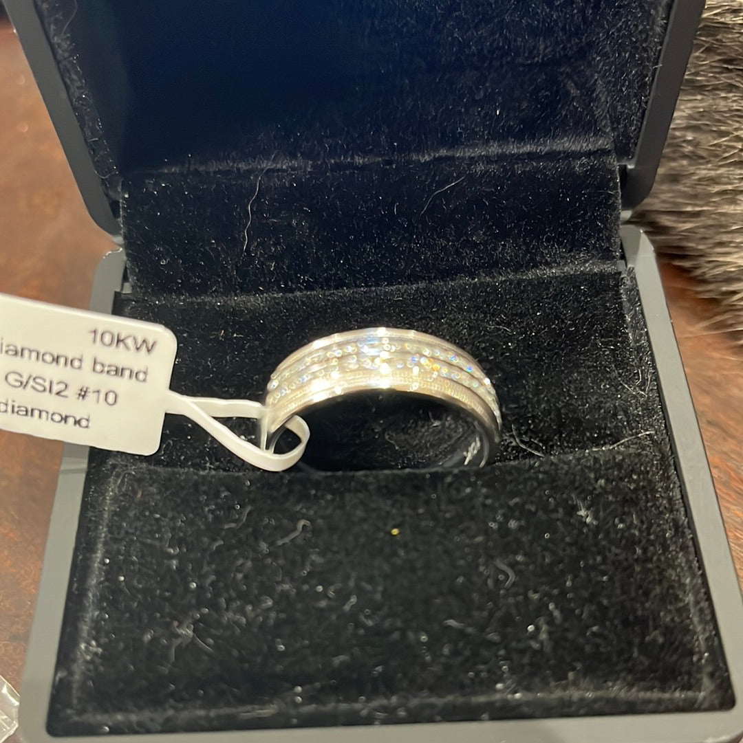 Men's diamond band - 10KW - 0.33ctw G/SI2 #10 - Natural diamond - 34282