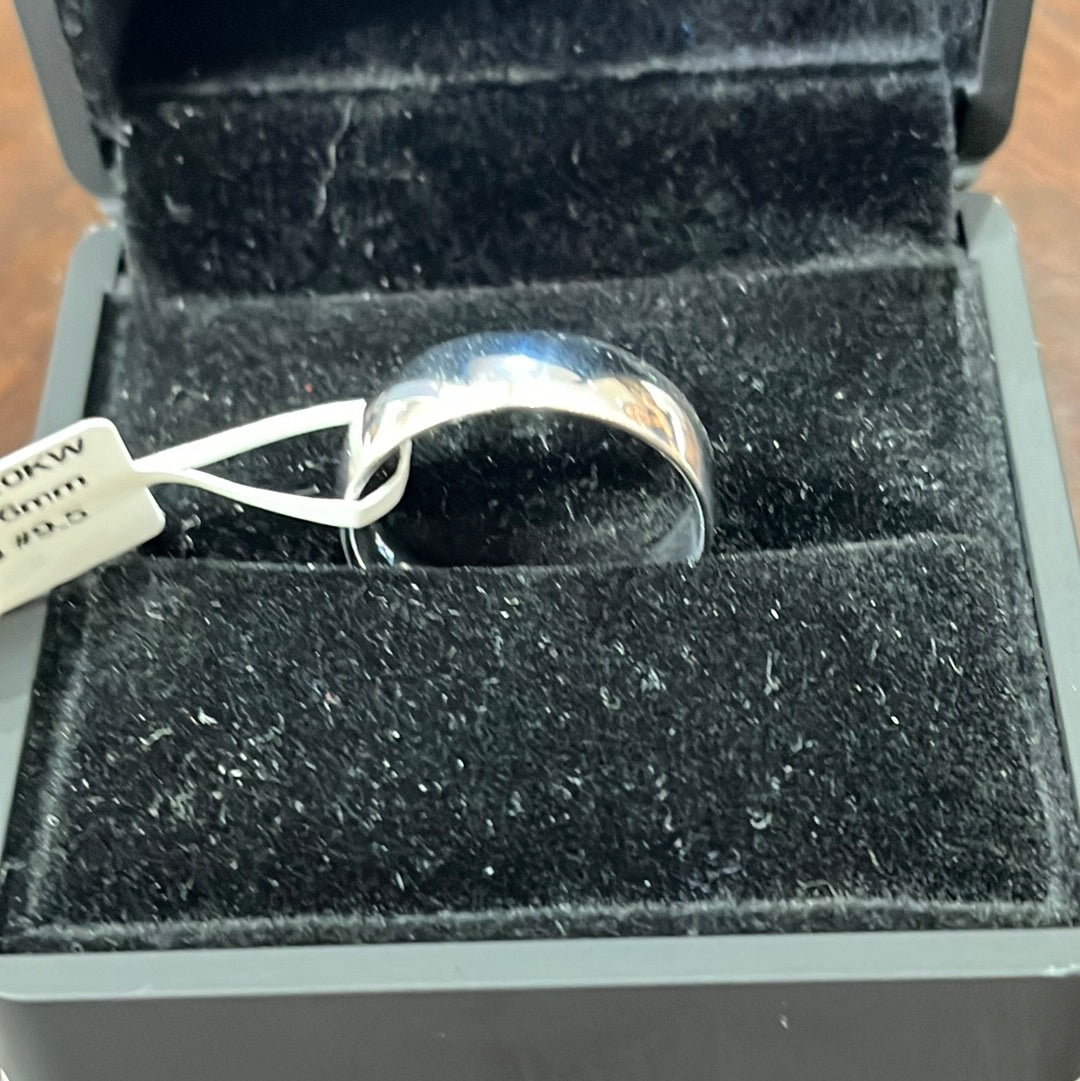 Wedding band 6mm - 10KW - Comfort 5.50g #9.5 - White gold - 34228