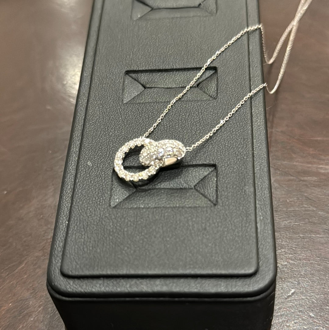 40CM Knot Necklace 1.00ctw. H. I. 14KW - Natural Diamond 42057