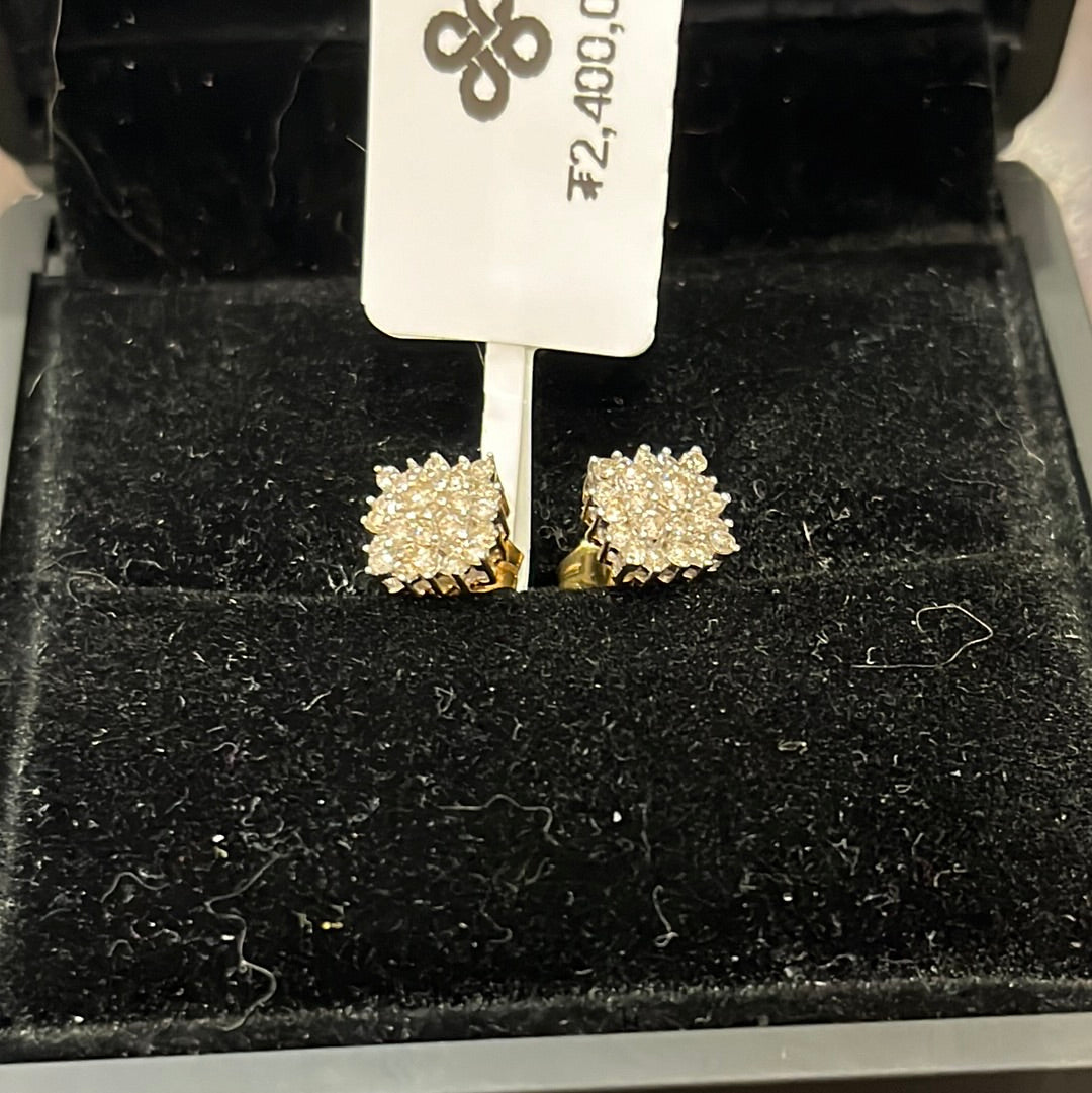 Starburst earring - 10KY - 0.50ctw K/I1 - Natural diamond - 34375