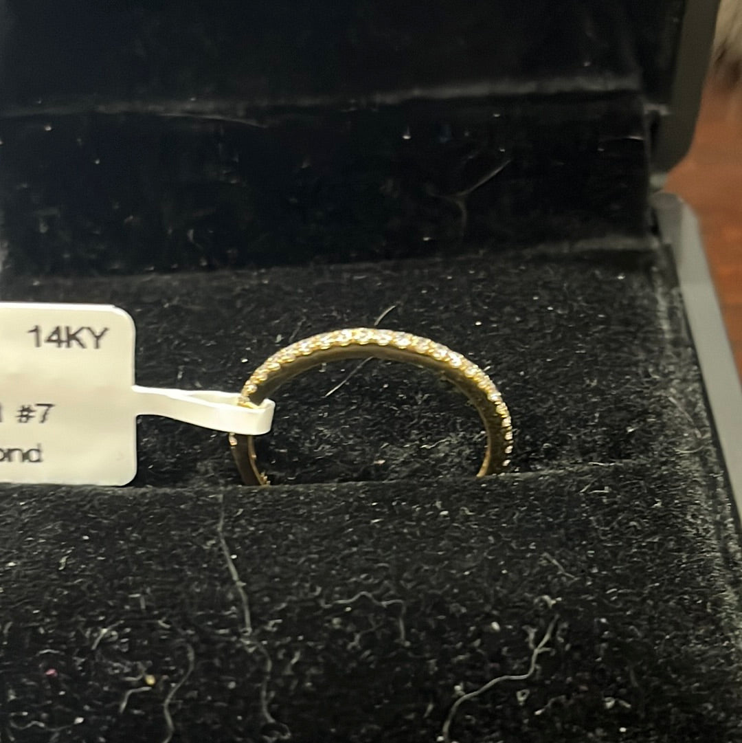 Curved band - 14KY - 0.25ctw G/SI1 #7 - Natural diamond - 34440