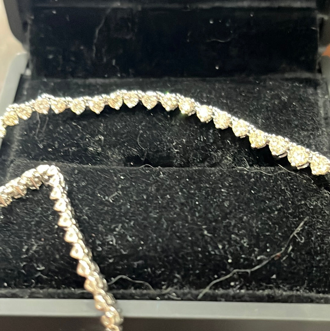 Tennis necklace 17.25" - 14KW - 5ctw H/SI2 17g - Natural diamond - 34342