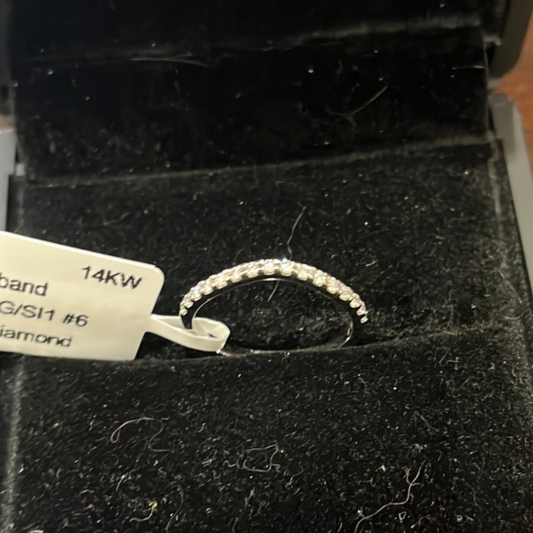 Curved band - 14KW - 0.25ctw G/SI1 #6 - Natural diamond - 34438