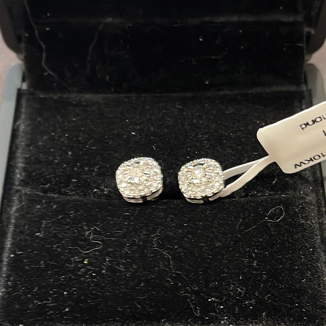 Cluster studs - 10KW - 0.50ctw G/SI1 - Natural diamond - 34476