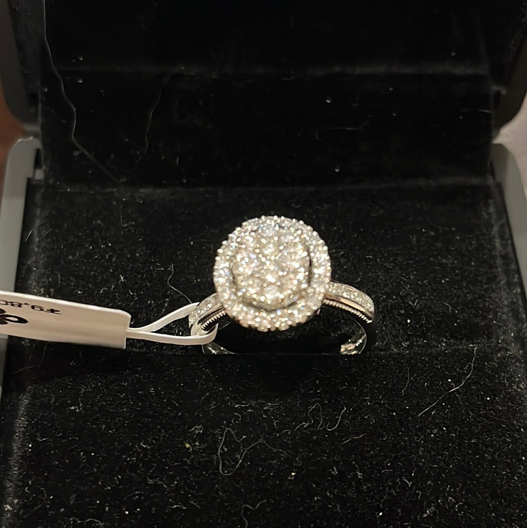Designer Halo Best - PT950 - 1.15ctw F/VS1 #7 - Natural diamond - 34148