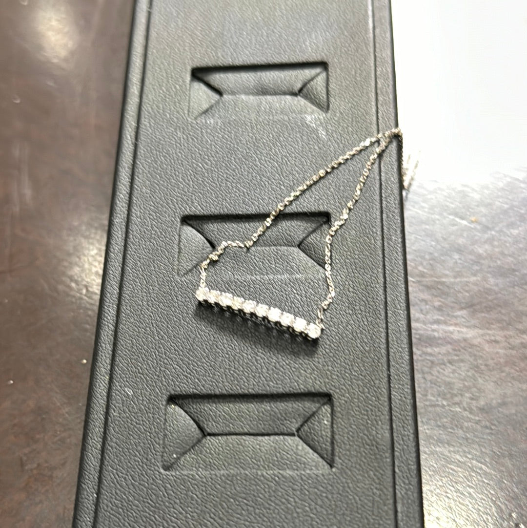 Bar Necklace 0.50ctw. G/H. I1. 14KW - Natural Diamond 42055