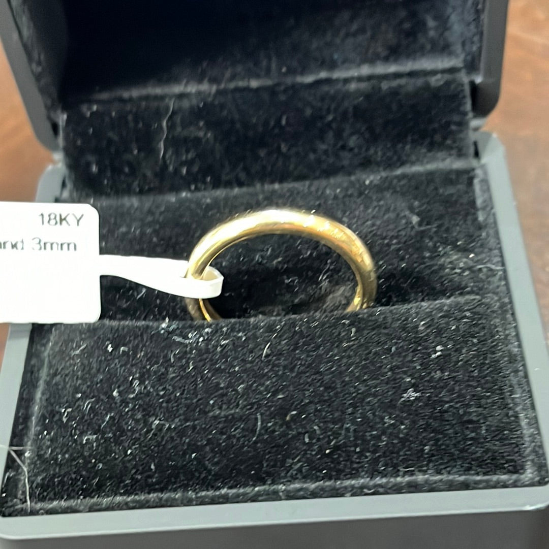 Wedding band 3mm - 18KY - 6.2g #8 - Yellow gold - 34250