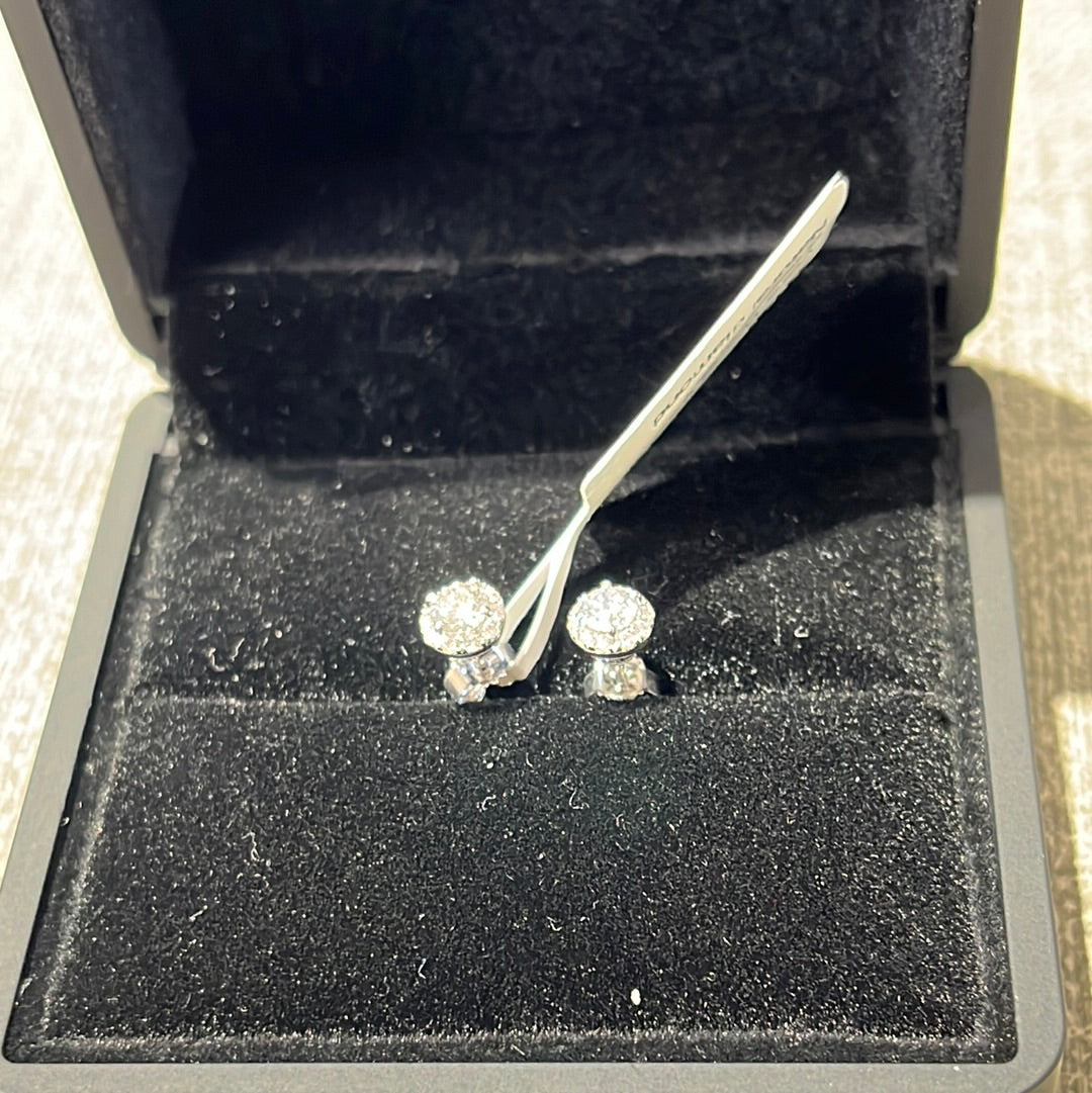 Vera Wang halo studs - 14KW - 0.50ctw F/SI1 - Natural diamond - 34140