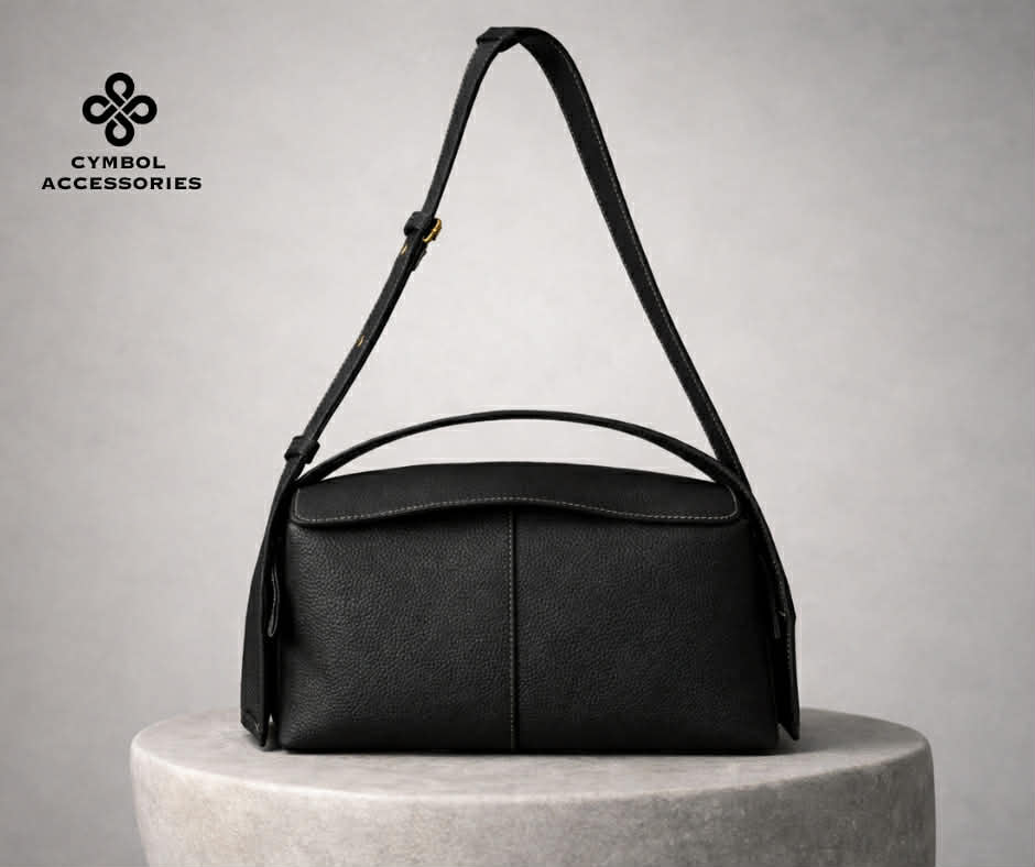 Full Grain Leather Bag Black - 26156